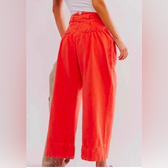 NWT Free People Sweet Talk Red Mango Chino Pants- Size 8 - Picture 2 of 11